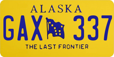 AK license plate GAX337