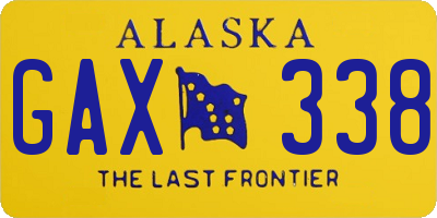 AK license plate GAX338