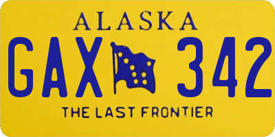 AK license plate GAX342