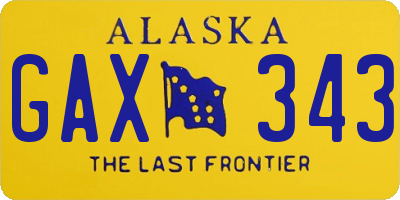 AK license plate GAX343