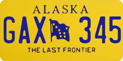AK license plate GAX345