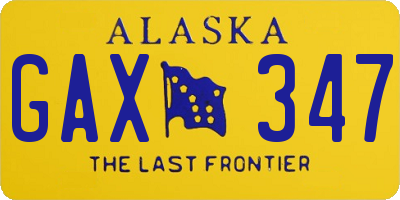AK license plate GAX347