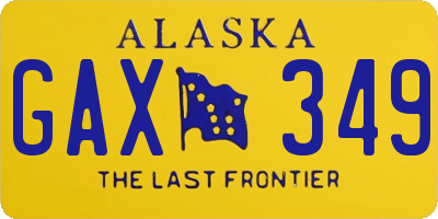 AK license plate GAX349