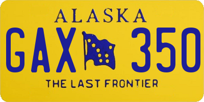 AK license plate GAX350