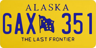AK license plate GAX351