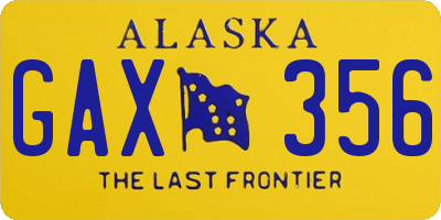 AK license plate GAX356