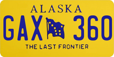 AK license plate GAX360