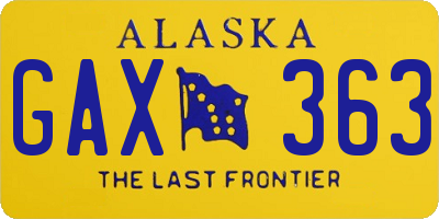 AK license plate GAX363