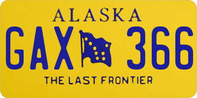 AK license plate GAX366