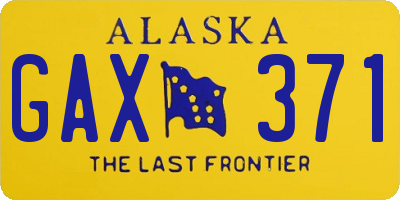 AK license plate GAX371