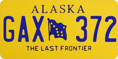 AK license plate GAX372