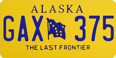 AK license plate GAX375