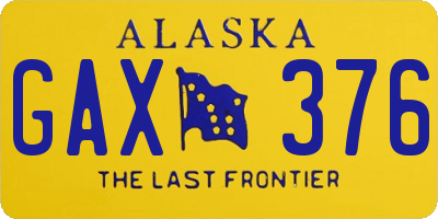 AK license plate GAX376