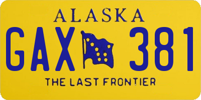 AK license plate GAX381