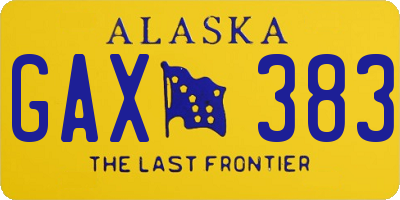 AK license plate GAX383