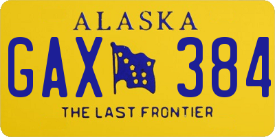 AK license plate GAX384