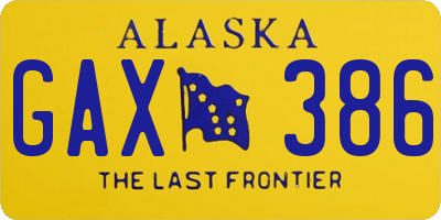 AK license plate GAX386