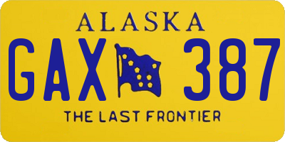 AK license plate GAX387