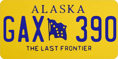 AK license plate GAX390