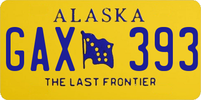 AK license plate GAX393