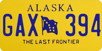 AK license plate GAX394