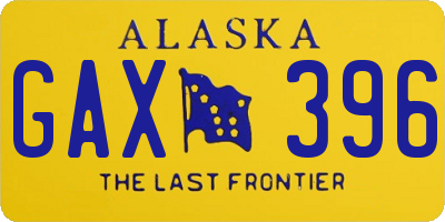 AK license plate GAX396