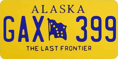 AK license plate GAX399
