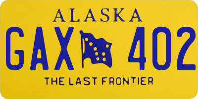 AK license plate GAX402