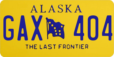 AK license plate GAX404