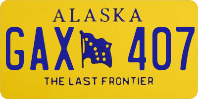 AK license plate GAX407