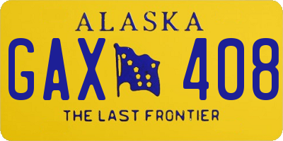 AK license plate GAX408