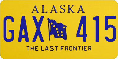 AK license plate GAX415