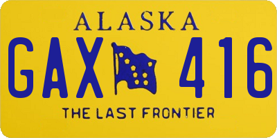 AK license plate GAX416