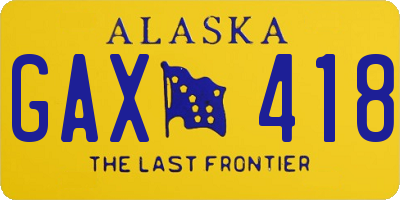 AK license plate GAX418