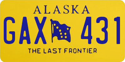 AK license plate GAX431