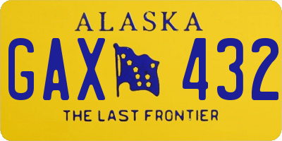 AK license plate GAX432