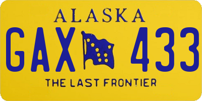 AK license plate GAX433