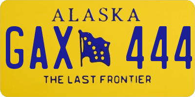 AK license plate GAX444