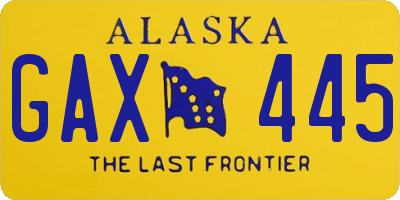 AK license plate GAX445