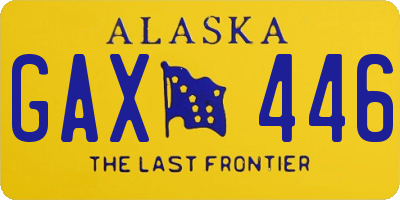 AK license plate GAX446