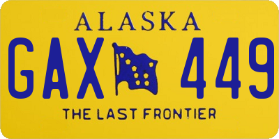 AK license plate GAX449