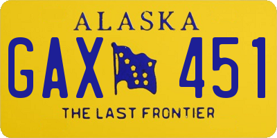 AK license plate GAX451