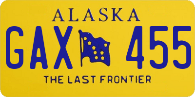 AK license plate GAX455
