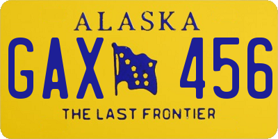 AK license plate GAX456