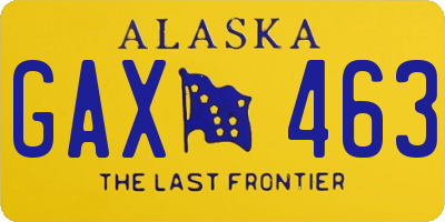 AK license plate GAX463