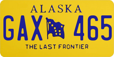 AK license plate GAX465
