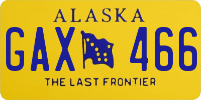 AK license plate GAX466