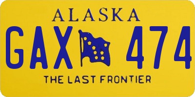 AK license plate GAX474