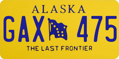 AK license plate GAX475