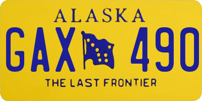 AK license plate GAX490